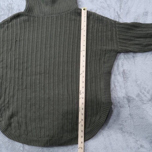 Express Sweater Womens Turtleneck Chunky Knit Oversized Baggy Olive Green L - Picture 8 of 16